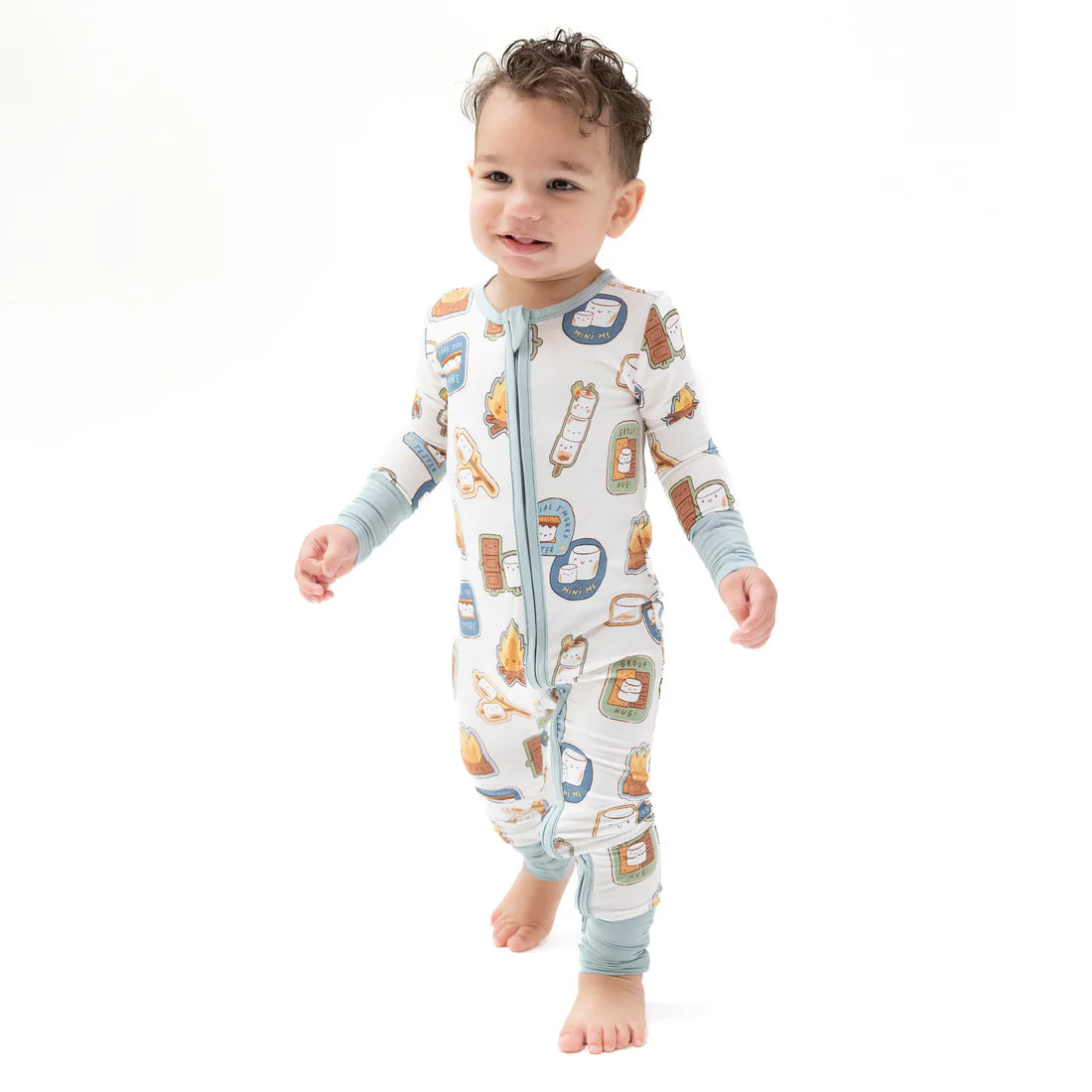 Angel Dear Bamboo 2 Way Zipper Romper - Smores