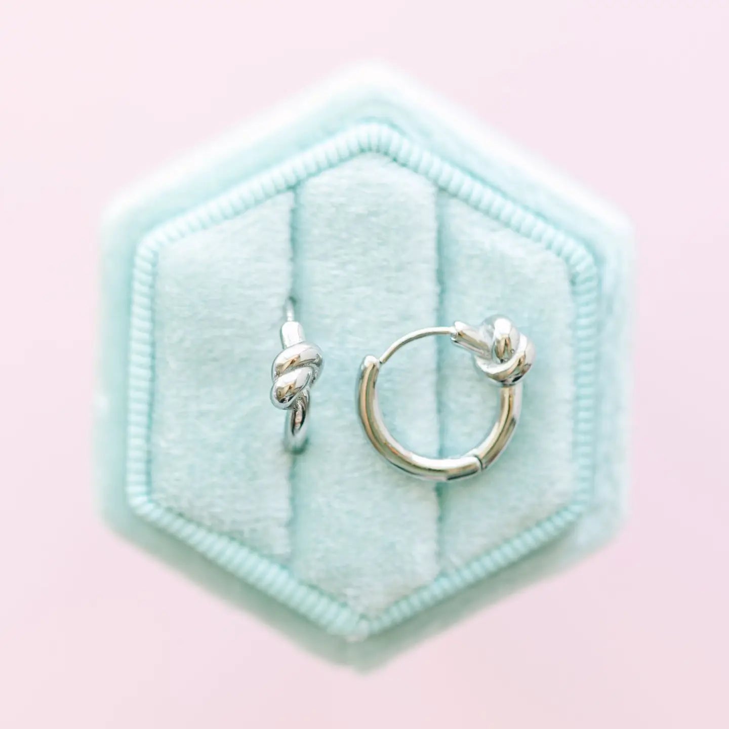 Pierced Co Silver Knotted Huggies