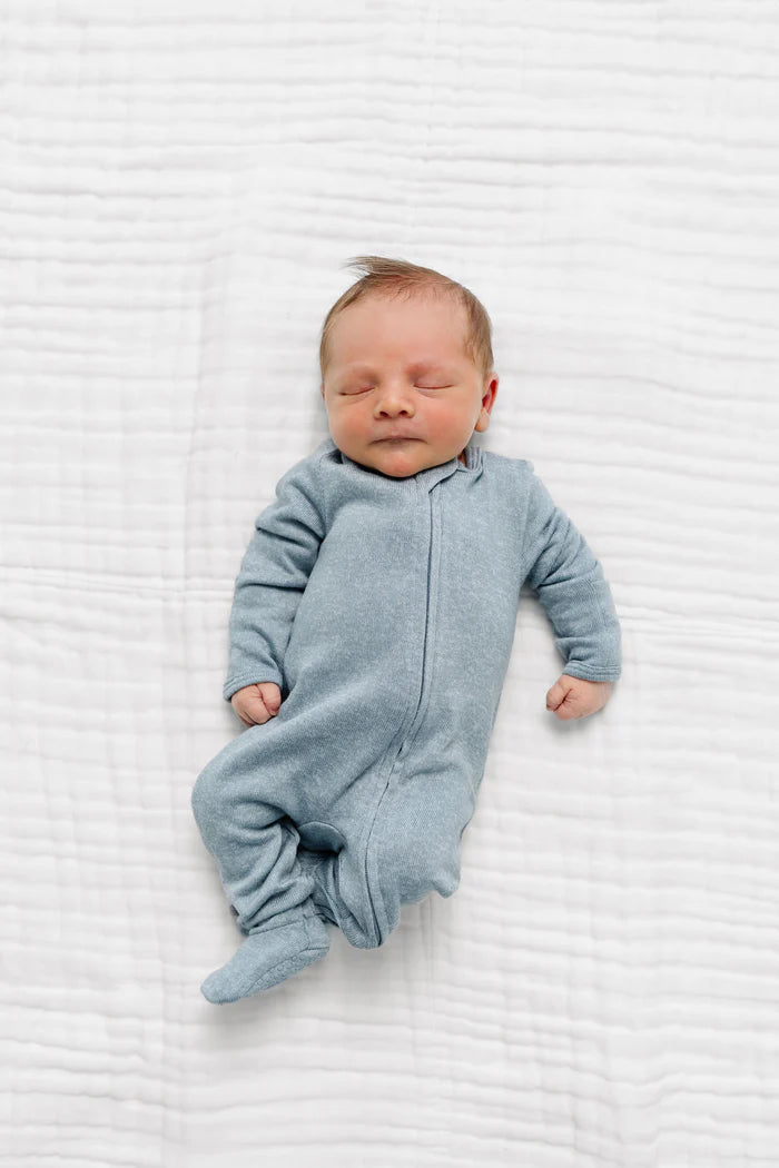 Lou Lou and Company Plush Knit Zipper Footie - Miller
