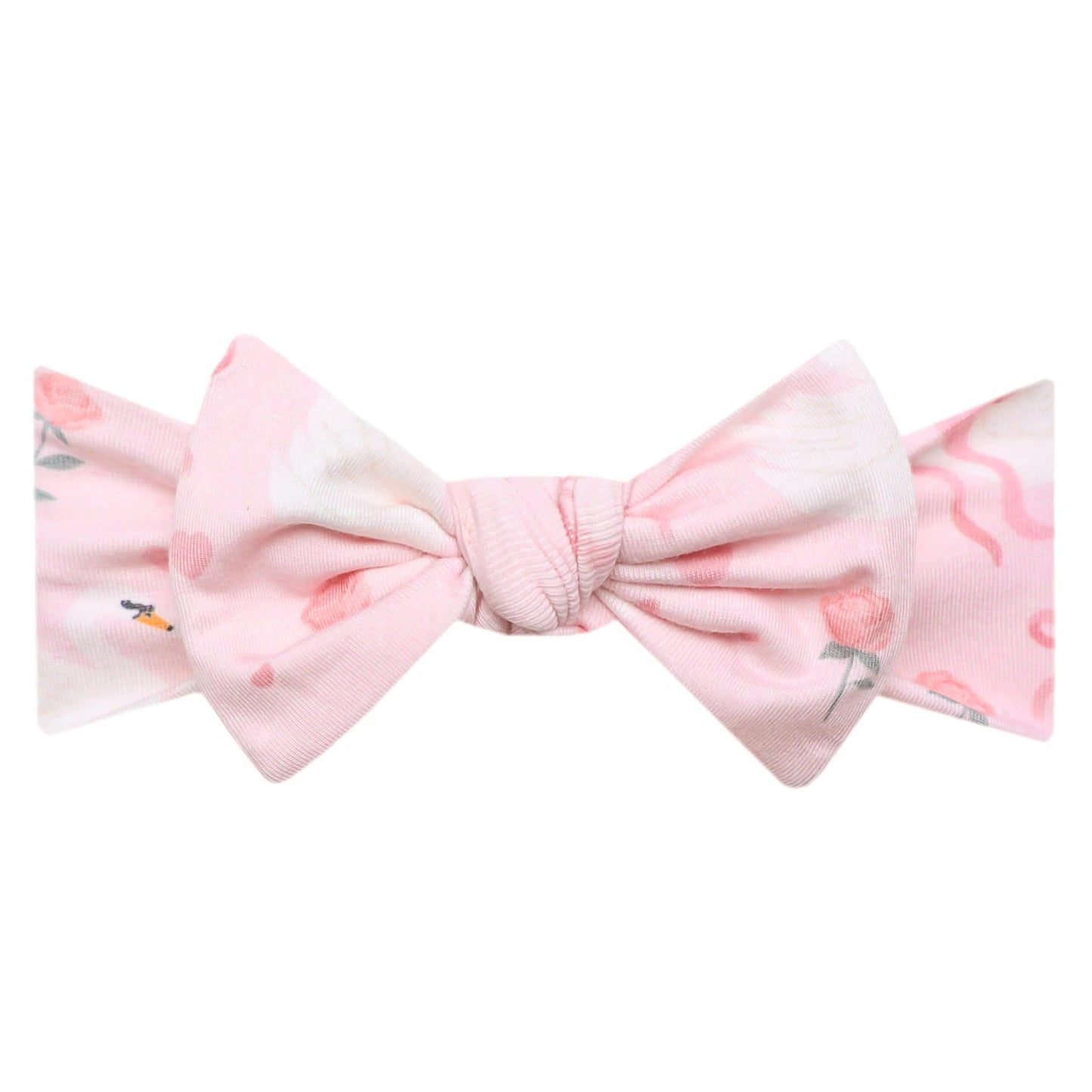 Copper Pearl Knit Headband Bow