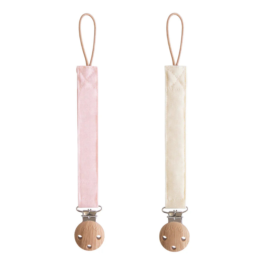 Mushie Linen Pacifier Clip