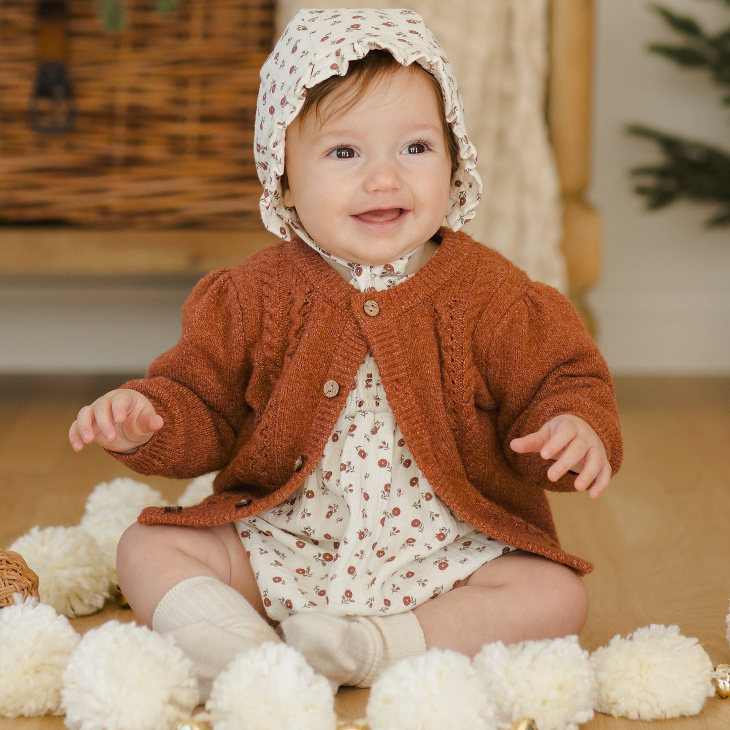 Quincy Mae Holly Cardigan - Cranberry