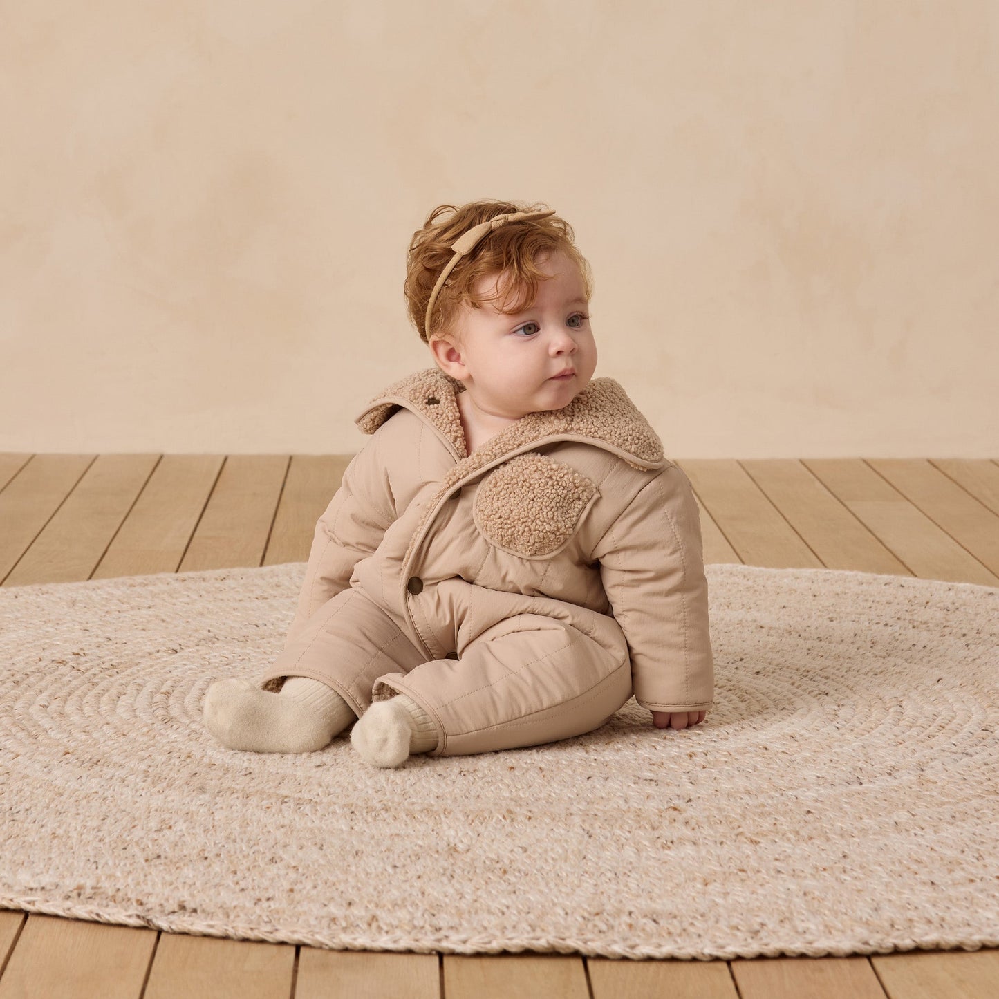 Quincy Mae Shearling Jumpsuit - Oat