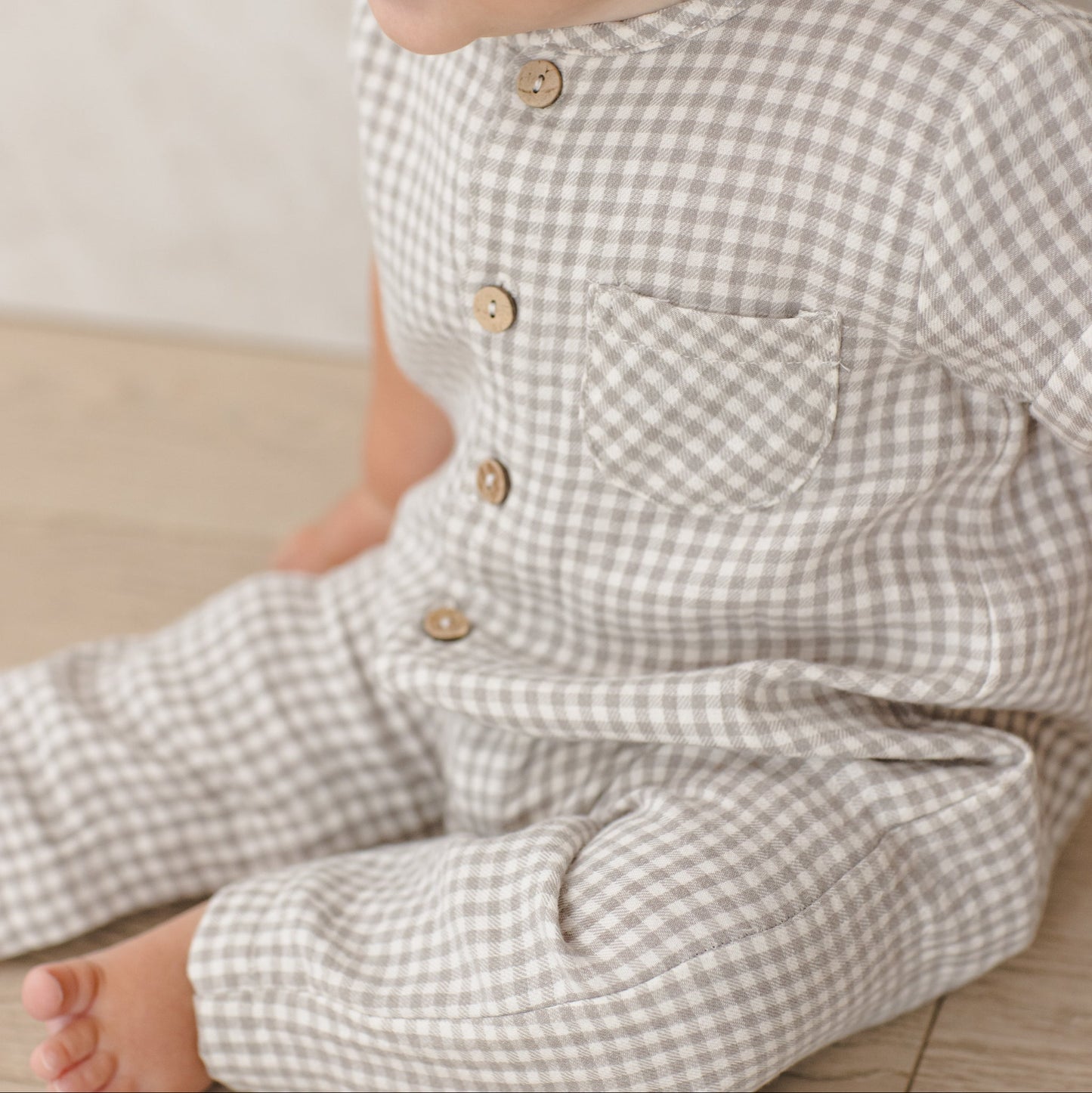 Quincy Mae Charlie Jumpsuit - Sage Gingham
