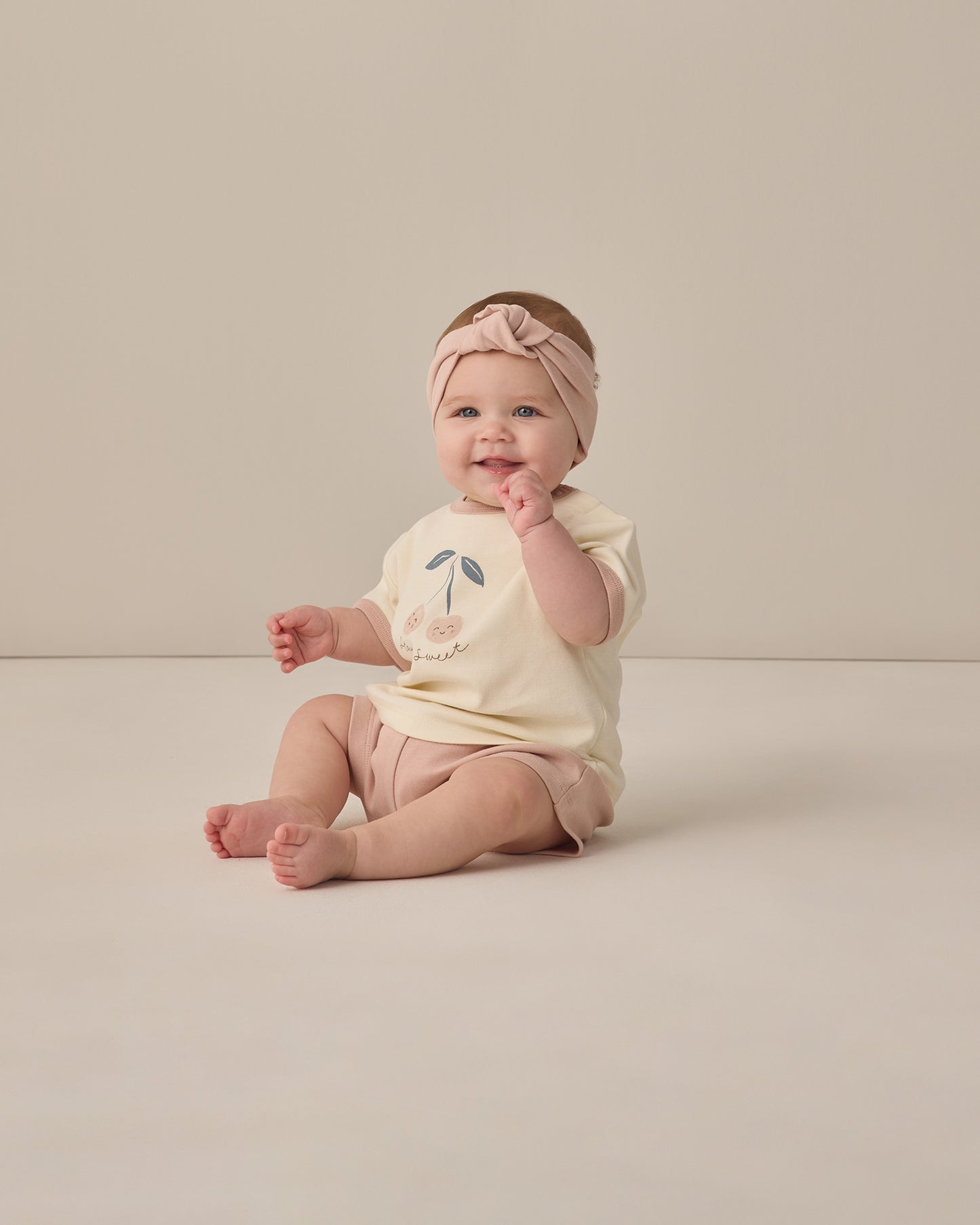 Quincy Mae Ringer Tee - Cherry