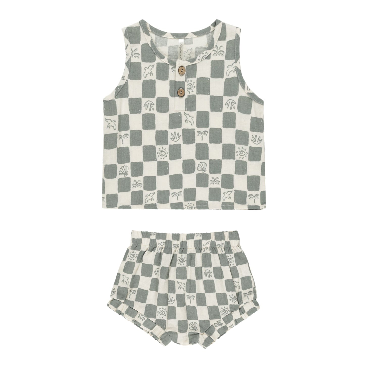 Rylee and Cru Baby Tank Set - Coastal Check