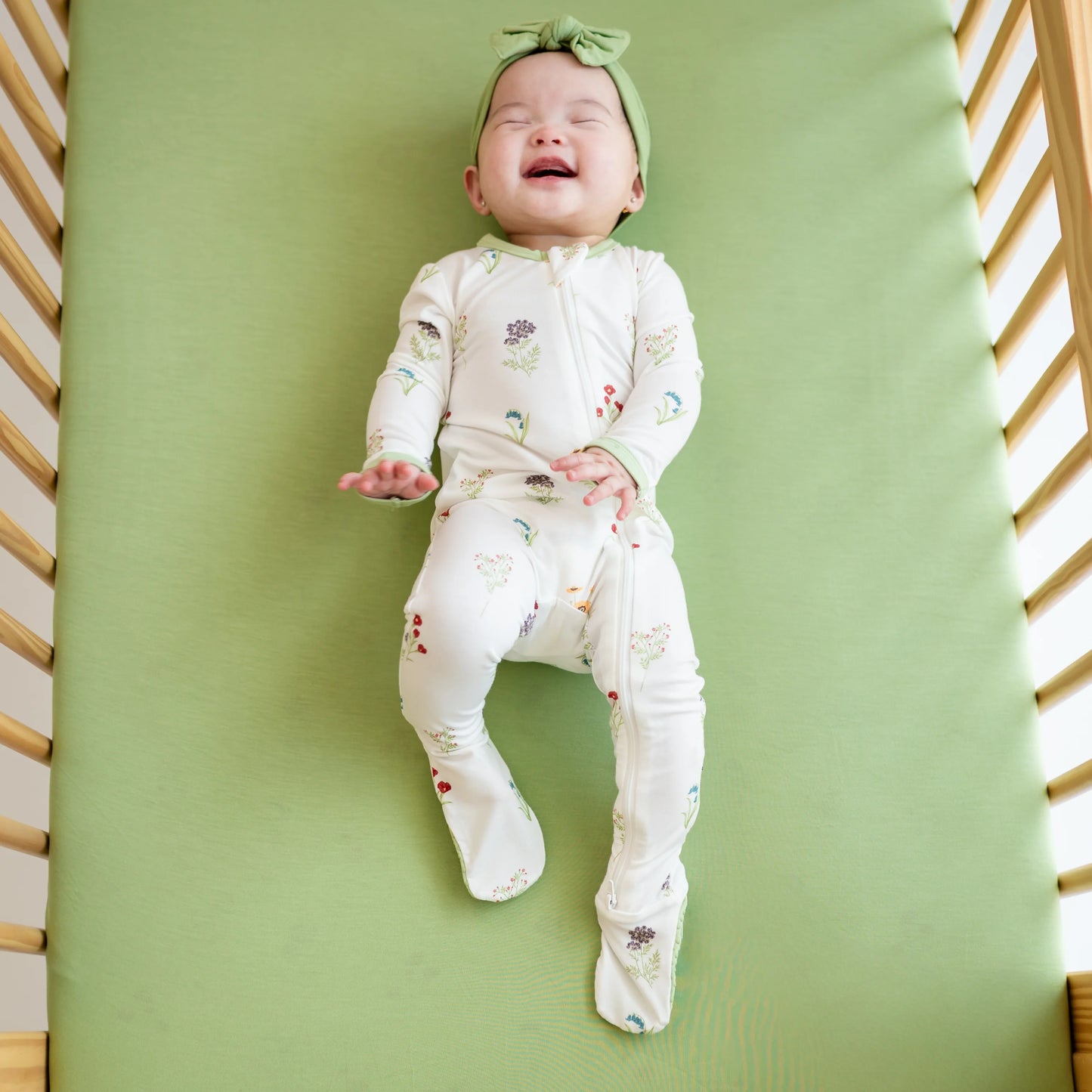 Kyte Baby Printed Zippered Footie - Wildflower