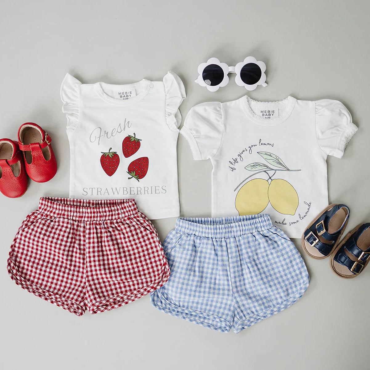 Mebie Baby Gingham Shorts - Blue