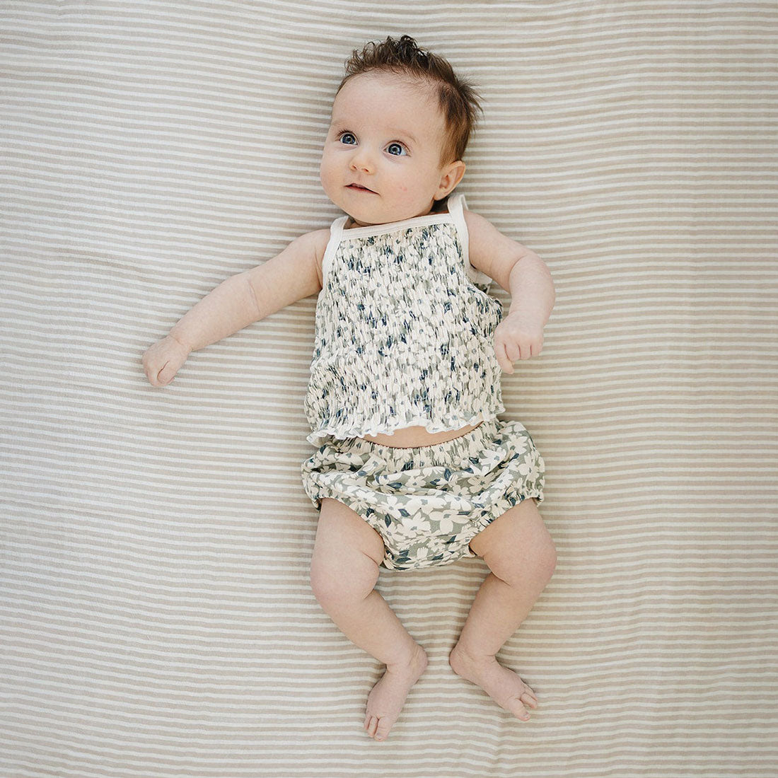 Mebie Baby Ruched Floral Bloomer Set