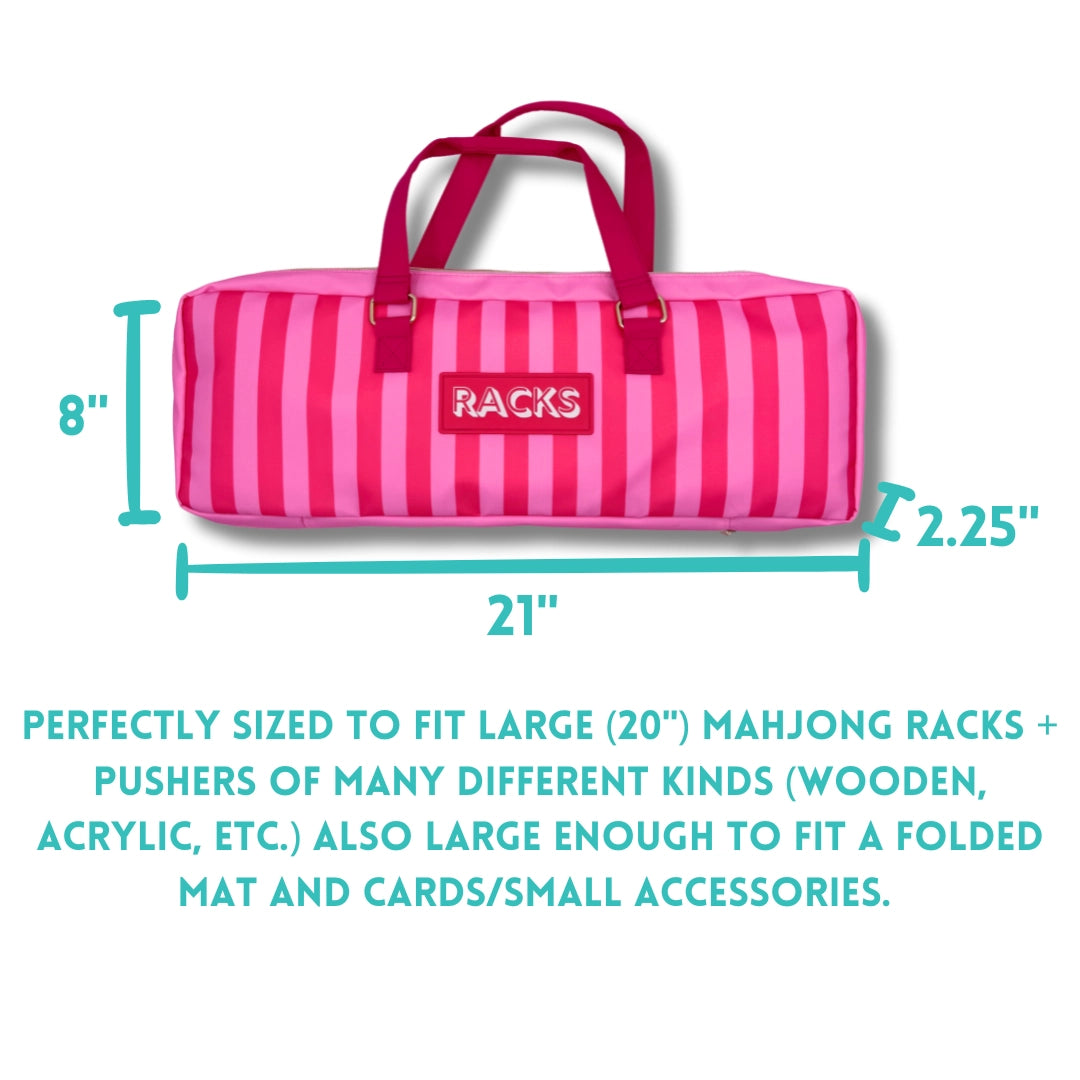 My Fair Mahjong Mahjong Rack Bag - Pink & Red Stripes