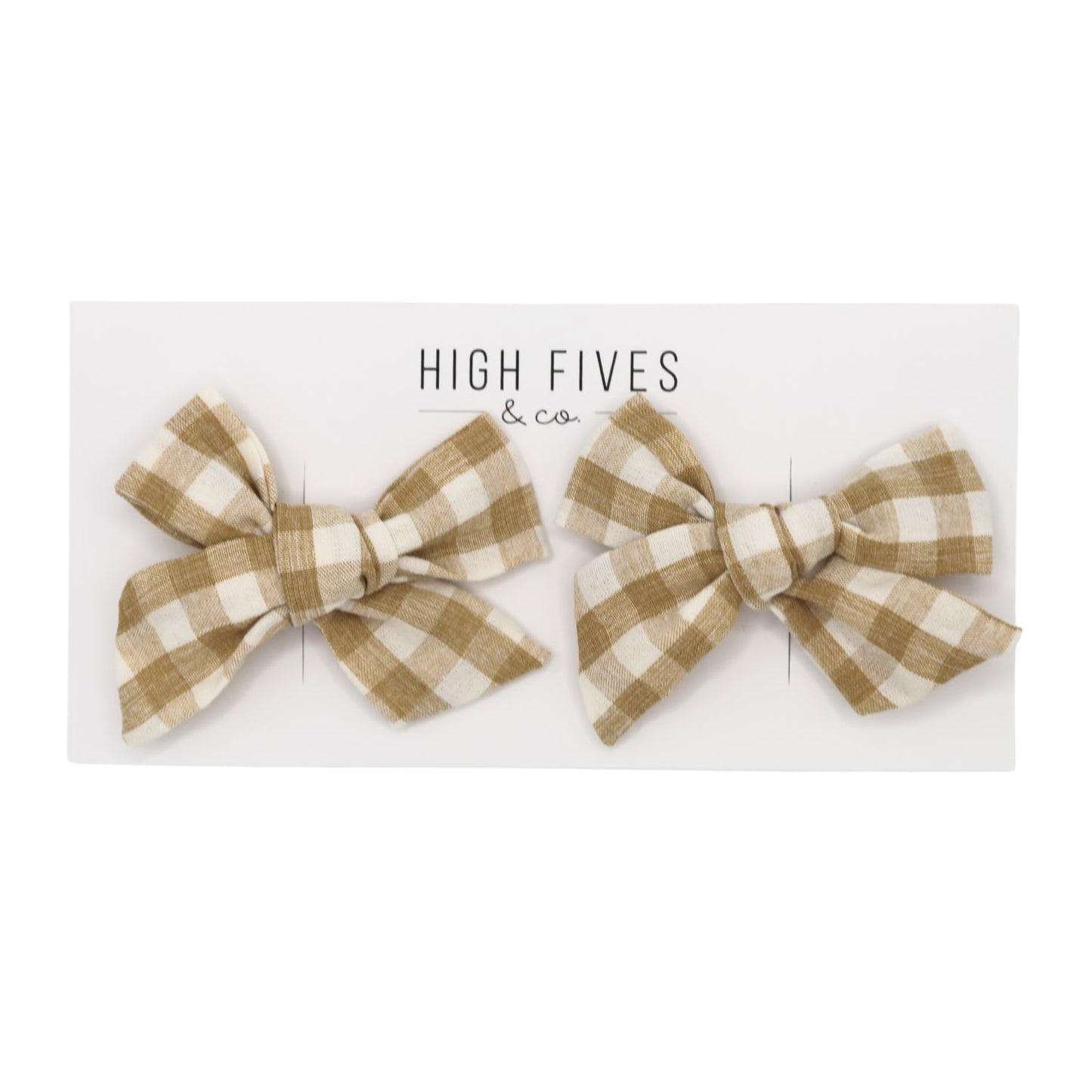 High Fives Printed Linen Bow Clips - Piggy Set