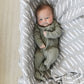 Mebie Baby Organic Cotton Ribbed Zipper Pajama - Green