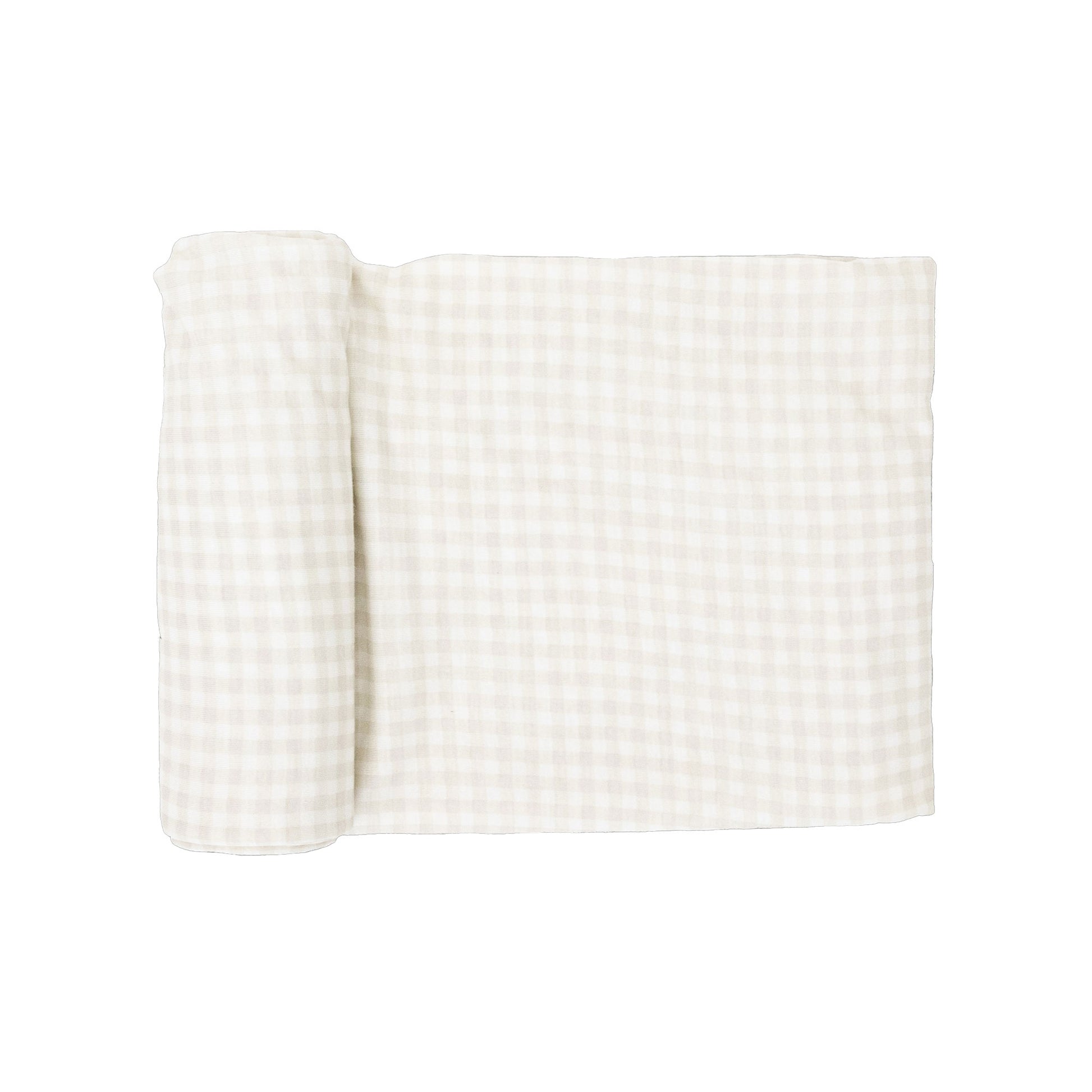 Little Unicorn Stretch Knit Swaddle Blanket - Tan Gingham
