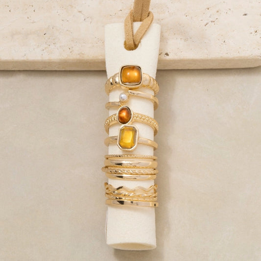 Fame Assorted Twelve Piece Stone Ring Set