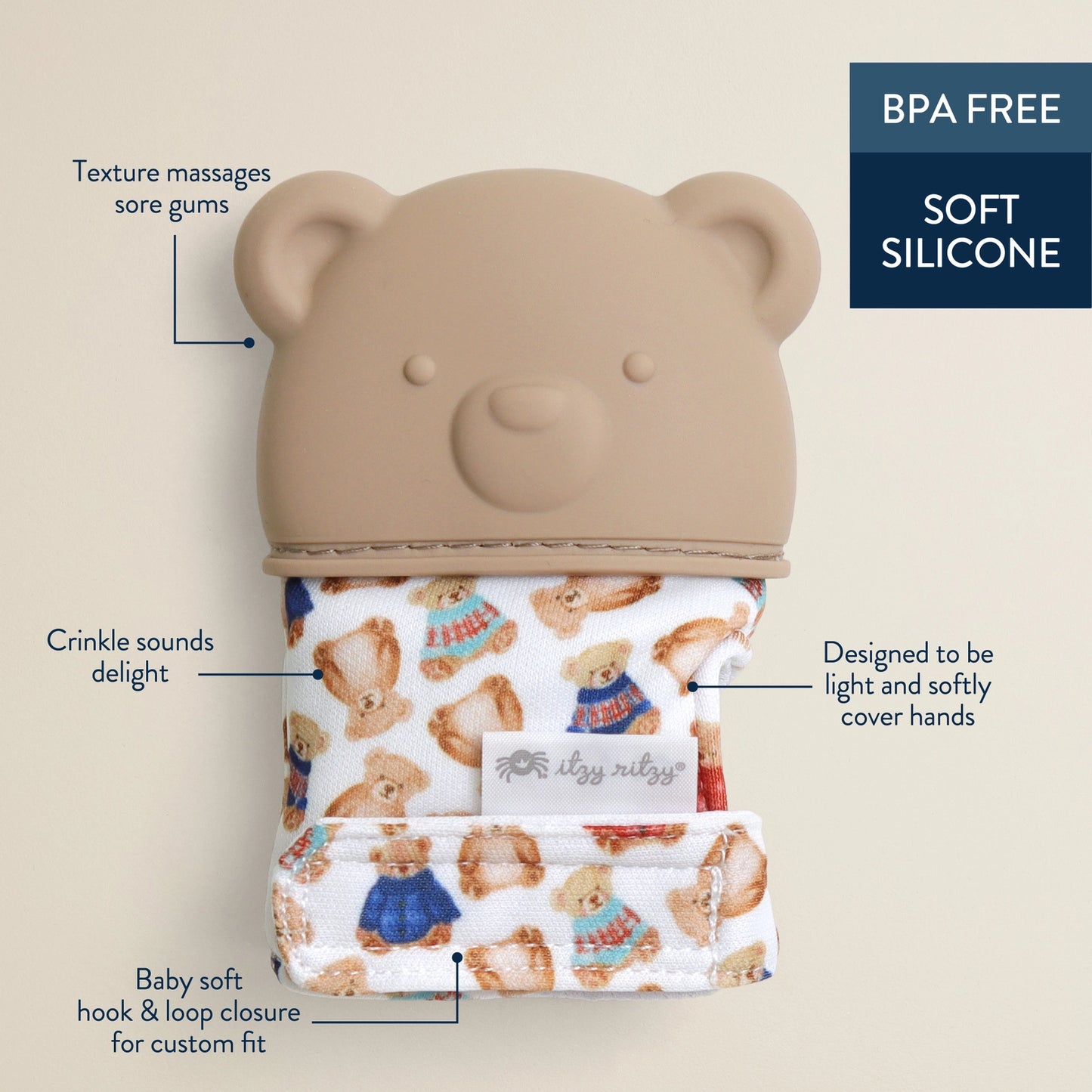 Itzy Ritzy Itzy Mitt - Vintage Bear
