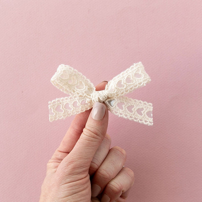 Modern Piggy Seasonal Pigtail Set Ribbon Bow - Alligator Clip - Romantic