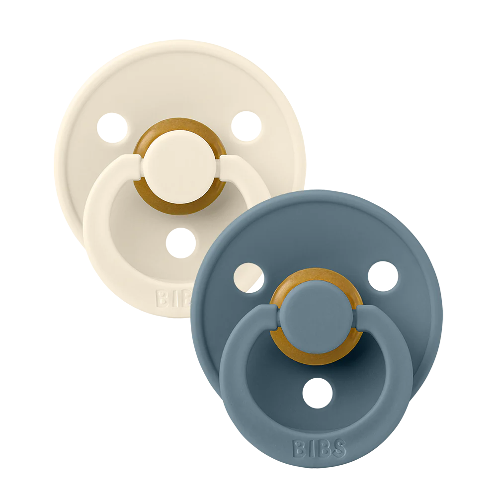 BIBS Colour 2-Pack Pacifier Set - Ivory / Petrol