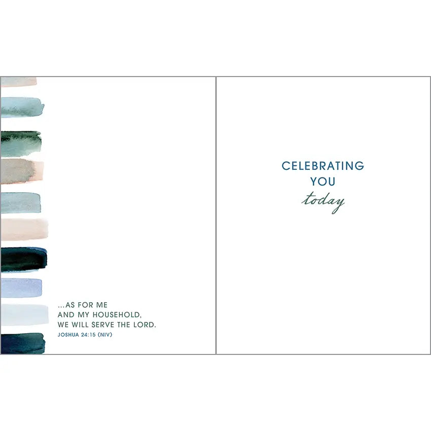 Gina B Designs With Scripture Father's Day Greeting Card - Soft Blue Stripe