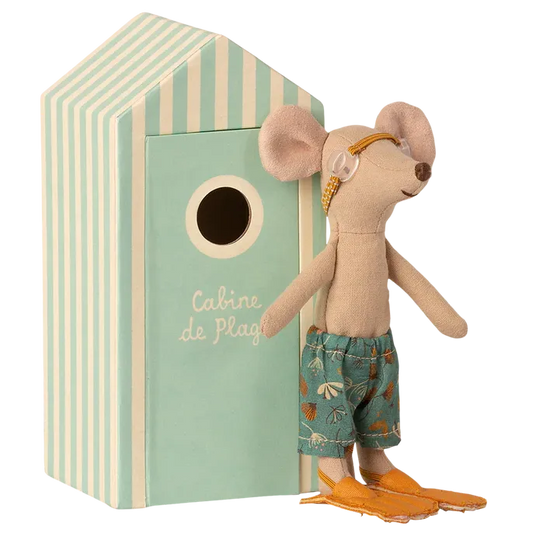 Maileg Beach Mice - Big Brother In Cabin De Plage