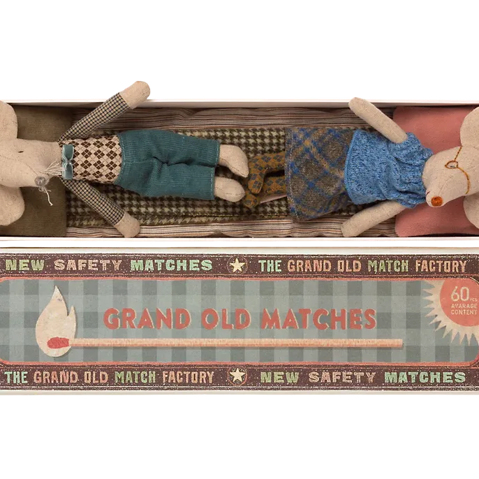 Maileg Grandma & Grandpa Mice in Matchbox