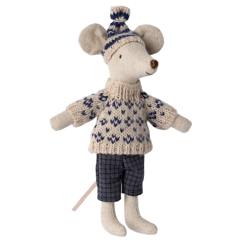 Maileg Dad Winter Mouse with Ski Set