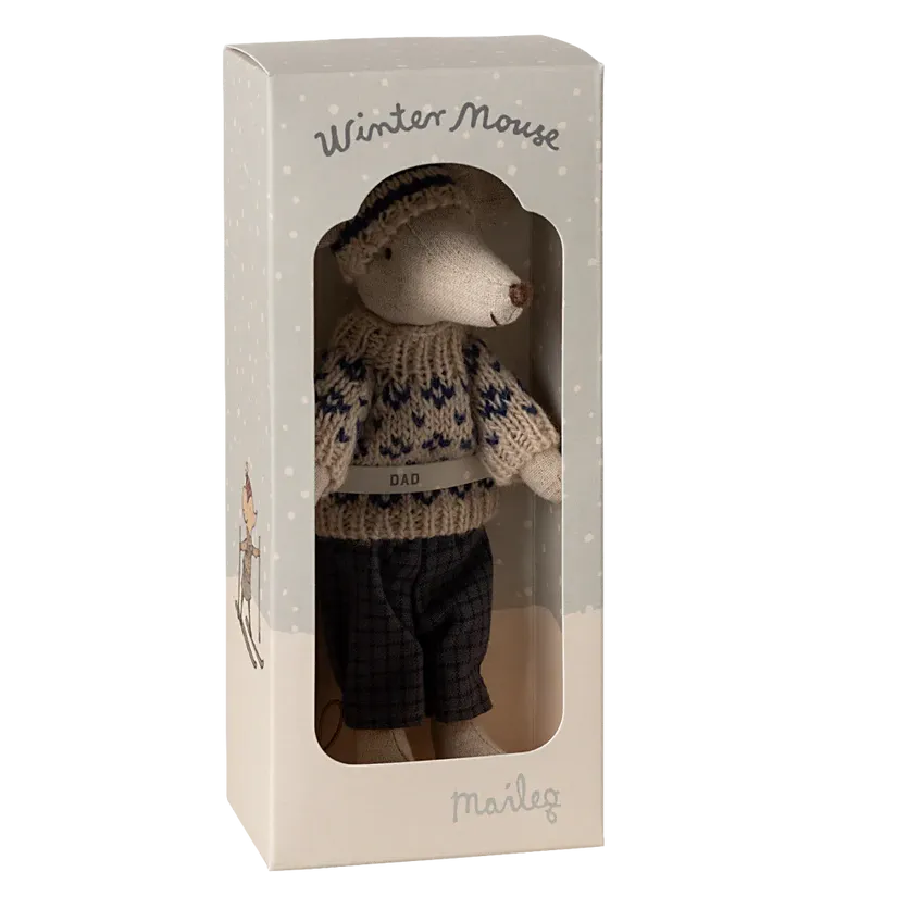 Maileg Dad Winter Mouse with Ski Set