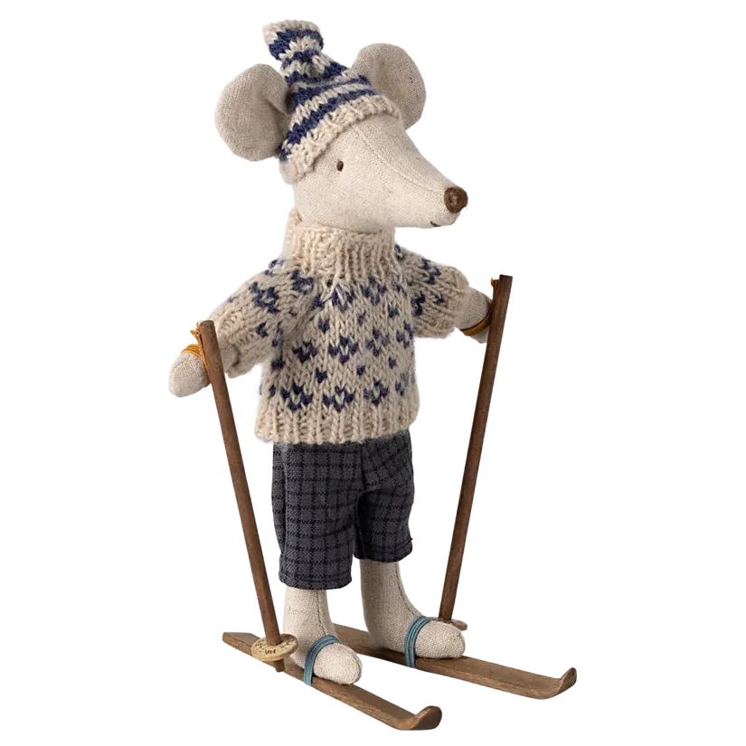 Maileg Dad Winter Mouse with Ski Set