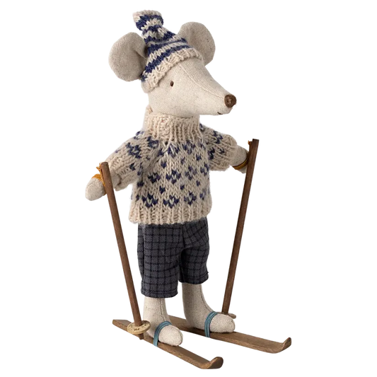 Maileg Dad Winter Mouse with Ski Set