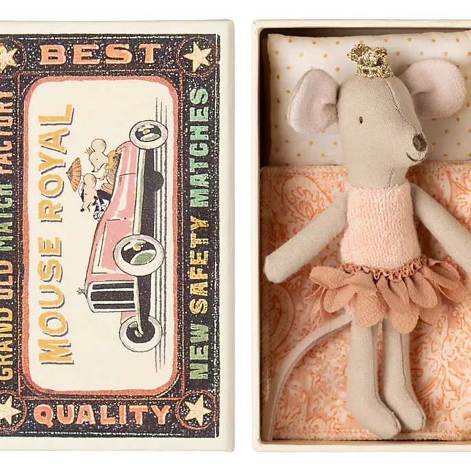 Maileg Princess Mouse Little Sister in Matchbox