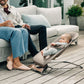 Mom and dad relax on patio while baby sits in UPPAbaby MIRA 2-in-1 Bouncer and Seat - WELLS (Dark Taupe Melange)