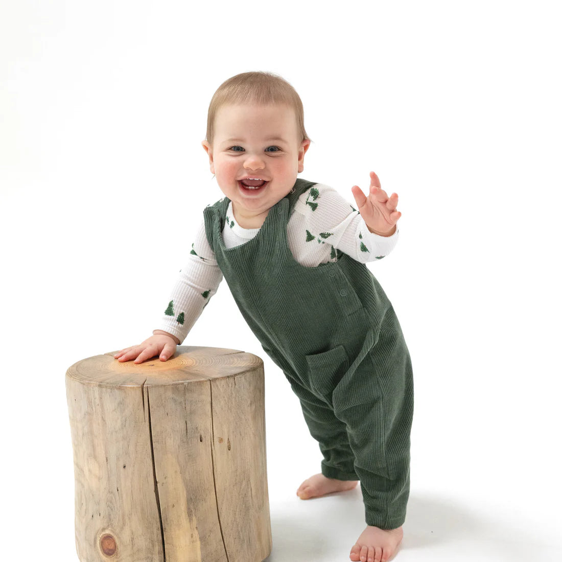 Angel Dear Corduroy Uni Overalls - Dark Ivy
