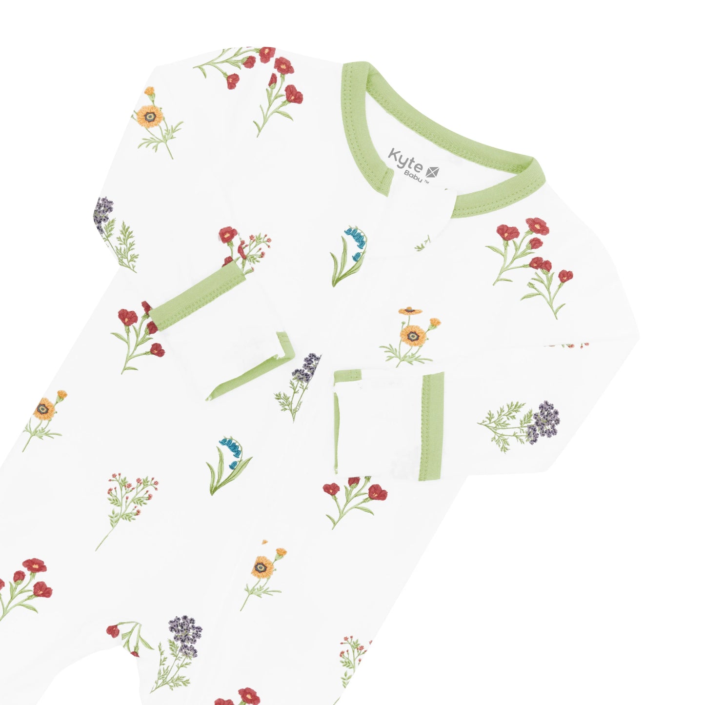 Kyte Baby Printed Zippered Footie - Wildflower