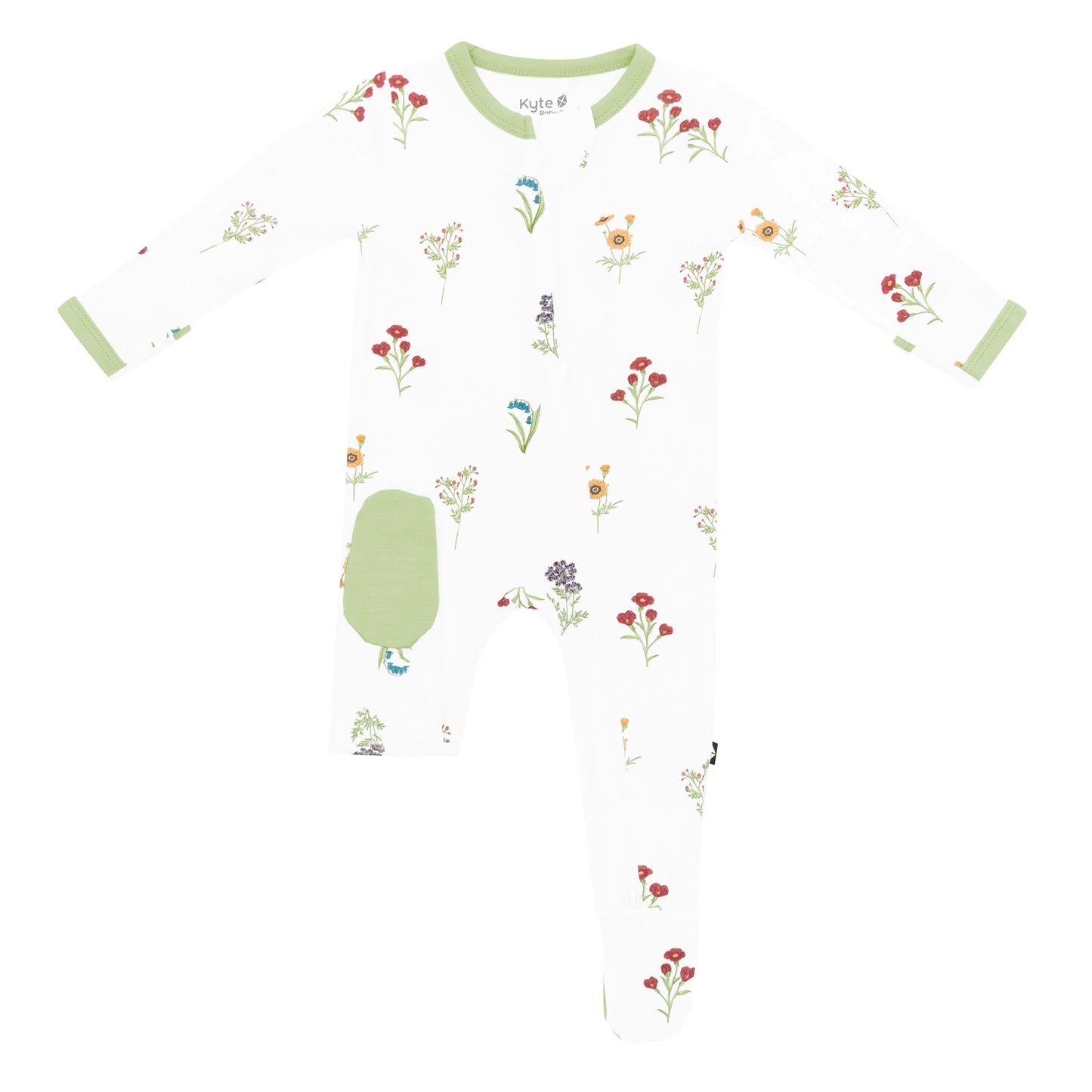 Kyte Baby Printed Zippered Footie - Wildflower