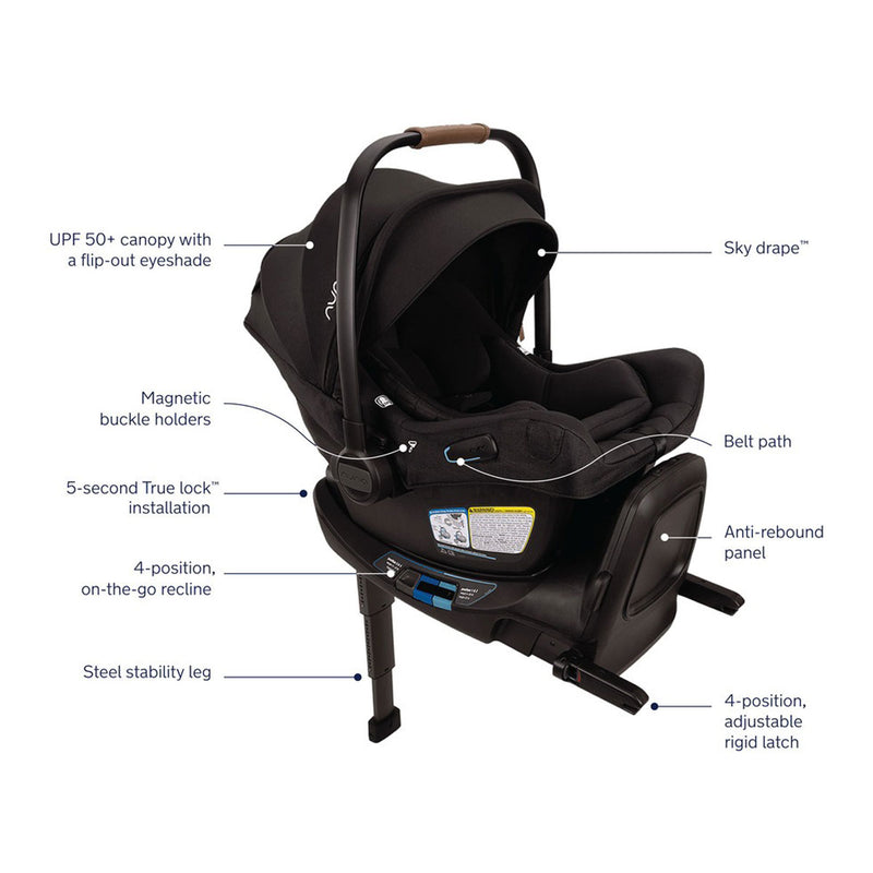 Nuna MIXX Next Stroller and PIPA Aire RX Car Seat Travel System - Caviar