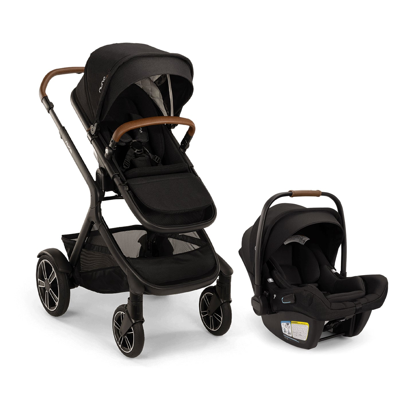 Nuna DEMI Next Stroller and PIPA Aire RX Car Seat Travel System - Caviar