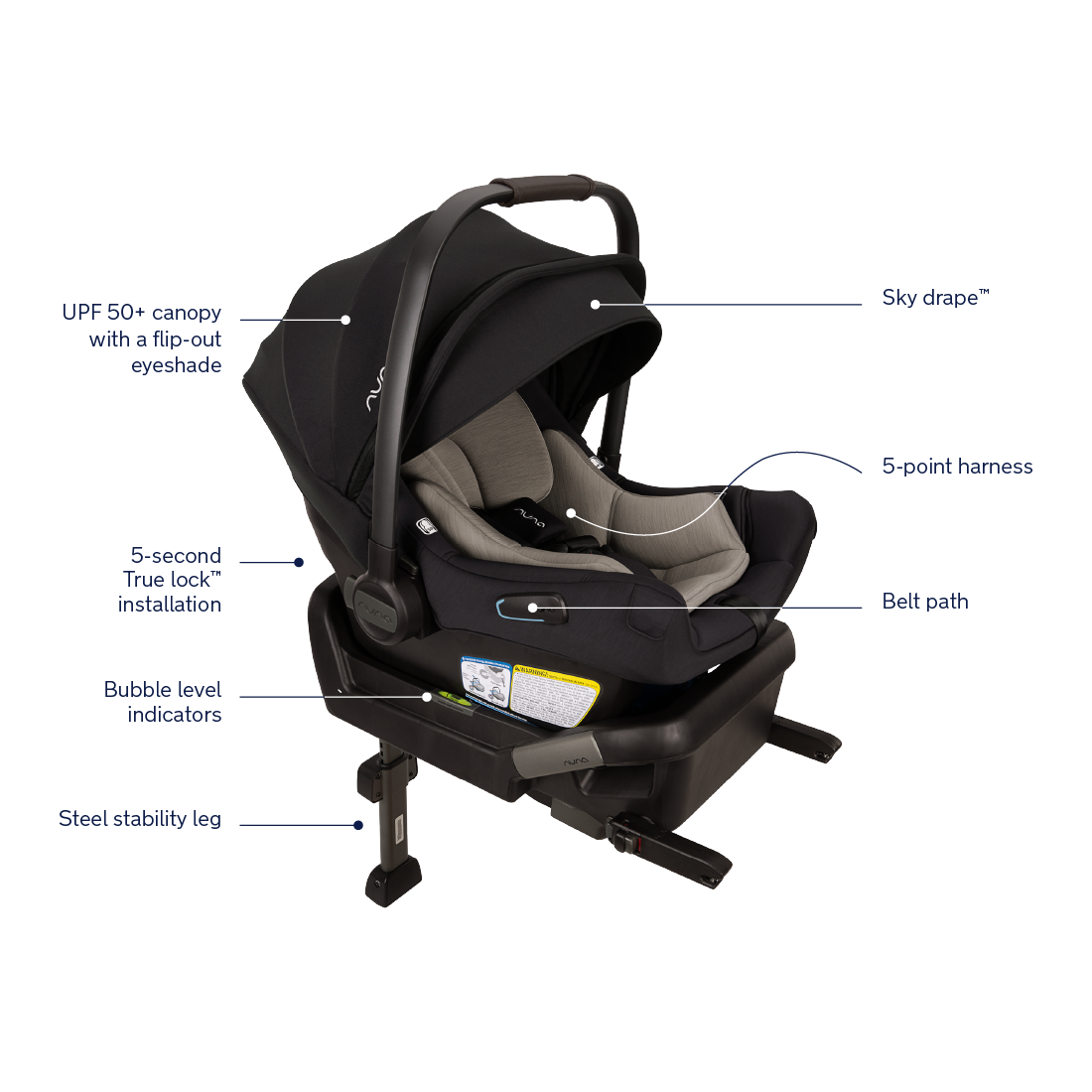 Nuna PIPA Aire Infant Car Seat with Base