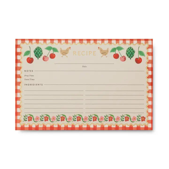 Rifle Paper Co Pack of 12 Cherry Farm Recipe Cards