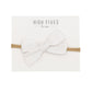 High Fives Patterened Linen Bow Nylon Headband - White