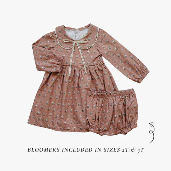 Mebie Baby Vintage Pink Floral Dress