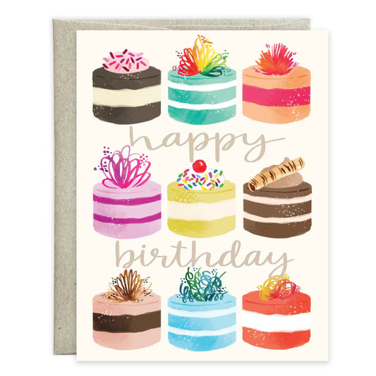 GINA B DESIGNS Birthday Greeting Card - Little Cakes
