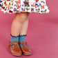 Little Stocking Co Ribbed Lettuce Trim Midi Socks - Denim/Navy