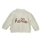 Viverano Organics Hello Wordy Chunky Knit Baby Cardigan Sweater