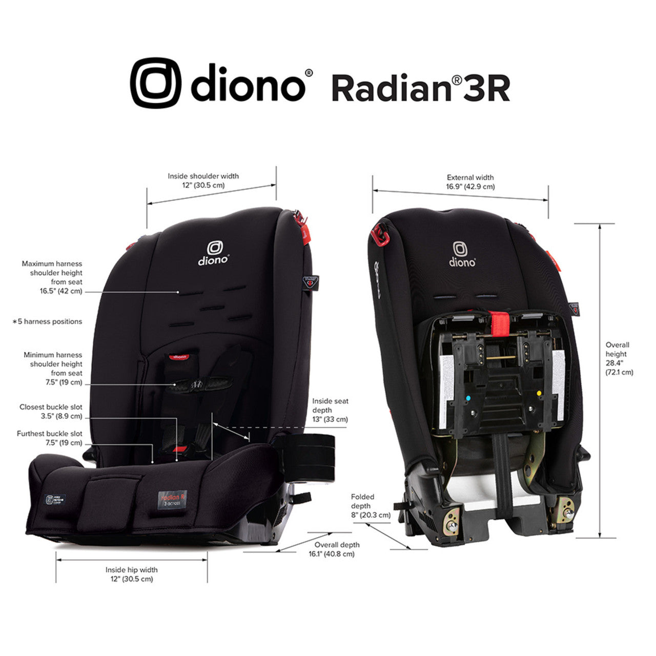 Diono Radian 3R Convertible Car Seat - Black Jet