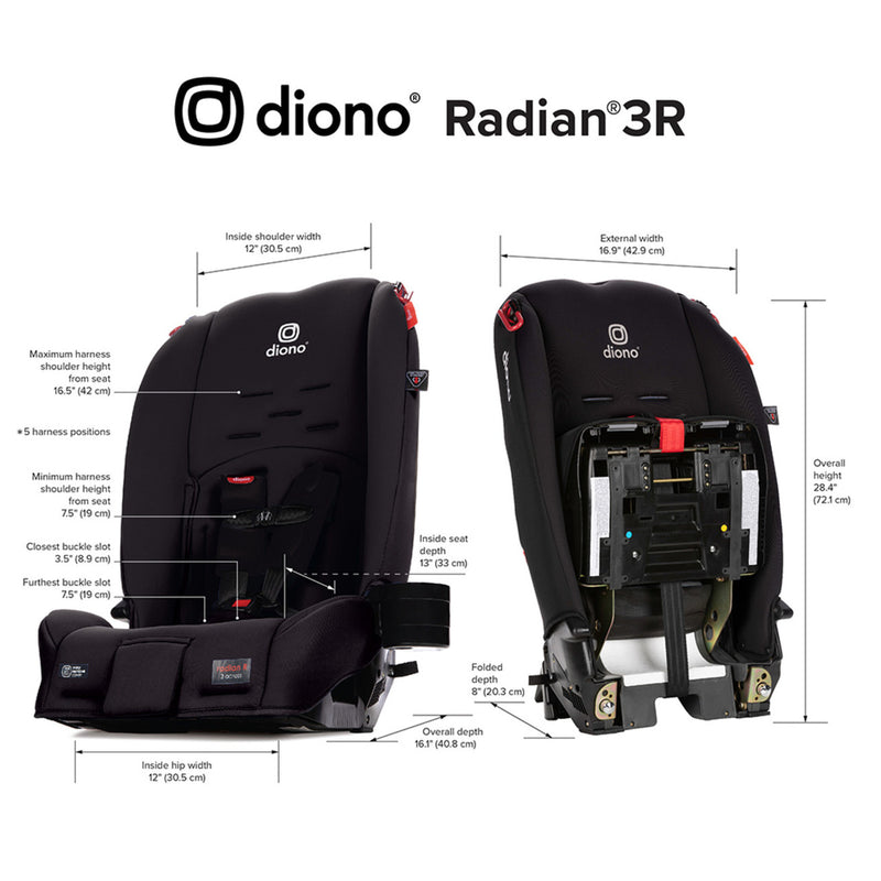 Diono Radian 3R Convertible Car Seat - Black Jet
