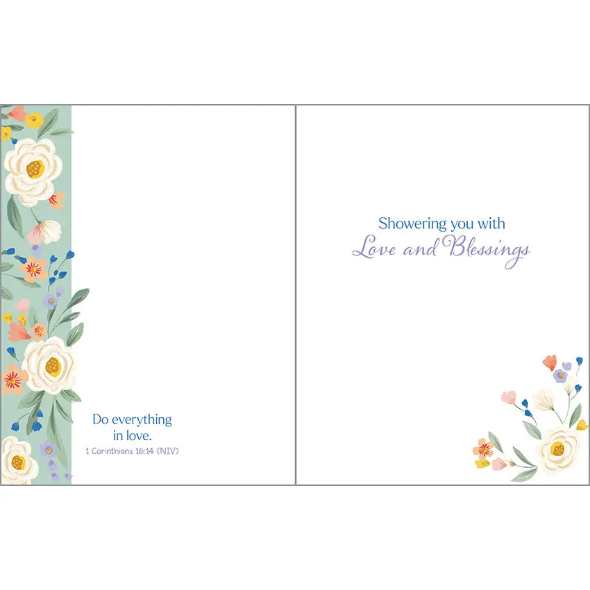 Gina B Designs With Scripture Wedding Shower Card - Shower Flower Border