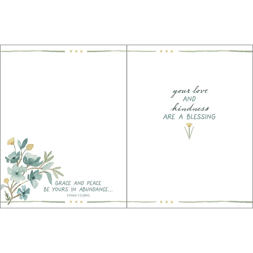 Gina B Designs With Scripture Mother's Day Greeting Card - Blue/Gold Flower