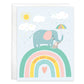 Gina B Designs With Scripture Baby Greeting Card - Elephant on Rainbow