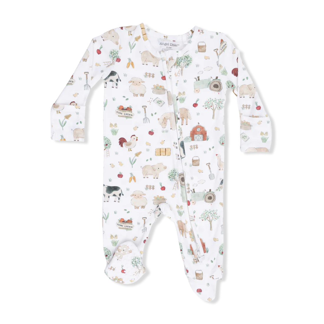 Angel Dear Bamboo 2 Way Zipper Footie - Cute Farm Animals Uni