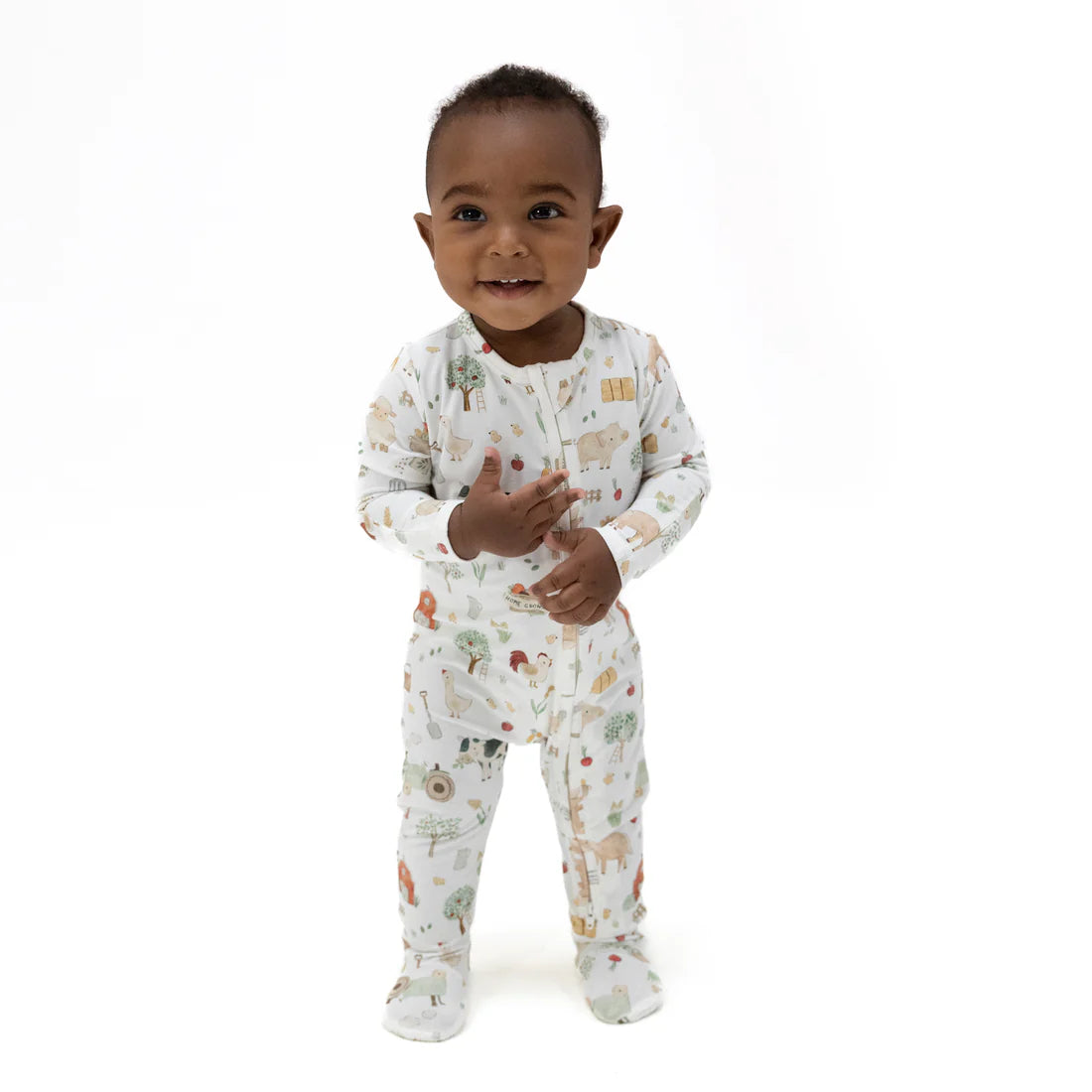 Angel Dear Bamboo 2 Way Zipper Footie - Cute Farm Animals Uni