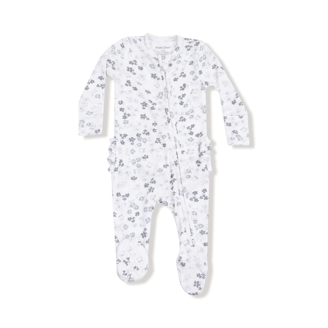Angel Dear Bamboo 2 Way Zipper Ruffle Back Footie - Caroline's Calico